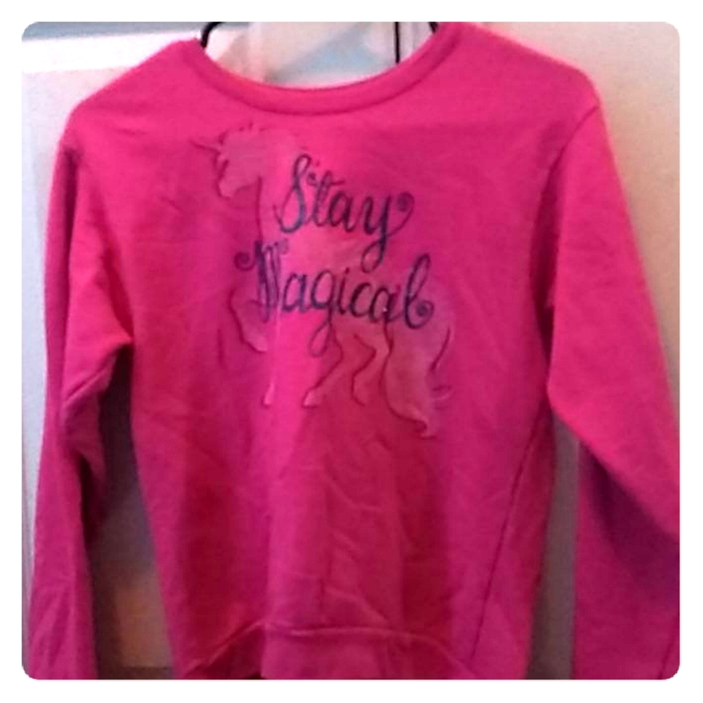Kids pink unicorn sweatshirt for girls